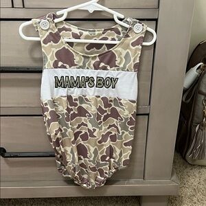 Mama's Boy Camouflage Baby Romper